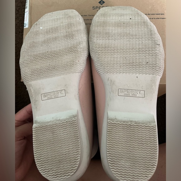 Sperry Top Sider Waterproof Duck Boots Pink Ivory Gold Zip Women 7, WORN - Picture 2 of 9